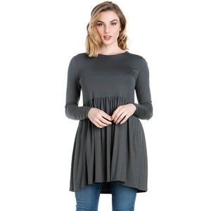 Long Sleeve Ruffle Hem Tunic